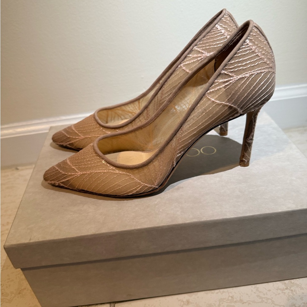 Jimmy Choo Romy Nude Heels - Size 38